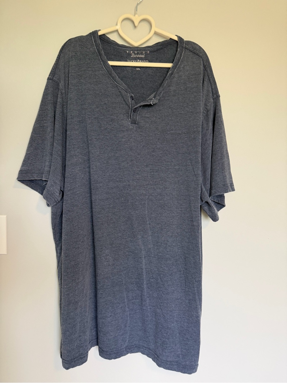 Lucky Brand Men's Heather Navy Short-Sleeve Shirt